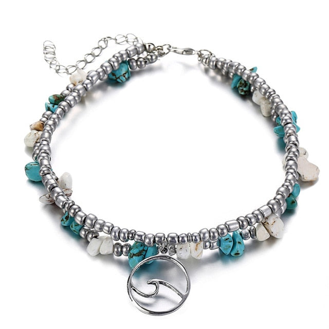 Sea Turtles and other beach motifs foot anklets