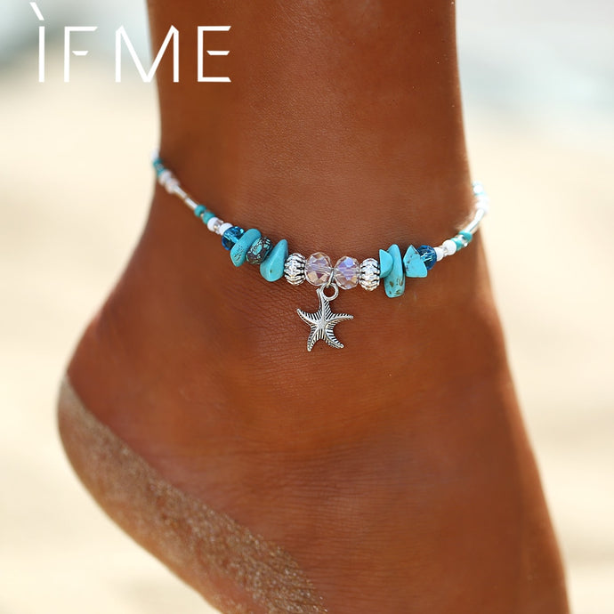 Starfish/ Beads/ Stone Anklet