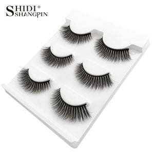 3 pairs natural false eyelashes fake lashes long makeup 3d mink lashes extension eyelash mink eyelashes for beauty #X11