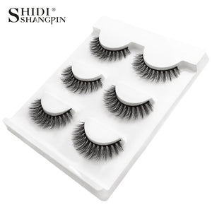 3 pairs natural false eyelashes fake lashes long makeup 3d mink lashes extension eyelash mink eyelashes for beauty #X11