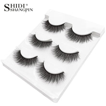 Load image into Gallery viewer, 3 pairs natural false eyelashes fake lashes long makeup 3d mink lashes extension eyelash mink eyelashes for beauty #X11