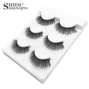 3 pairs natural false eyelashes fake lashes long makeup 3d mink lashes extension eyelash mink eyelashes for beauty #X11