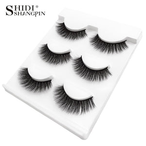 3 pairs natural false eyelashes fake lashes long makeup 3d mink lashes extension eyelash mink eyelashes for beauty #X11