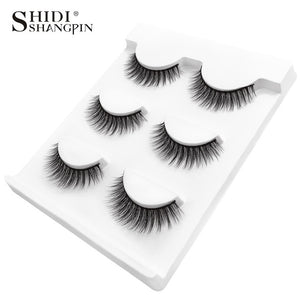 3 pairs natural false eyelashes fake lashes long makeup 3d mink lashes extension eyelash mink eyelashes for beauty #X11