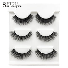 Load image into Gallery viewer, 3 pairs natural false eyelashes fake lashes long makeup 3d mink lashes extension eyelash mink eyelashes for beauty #X11