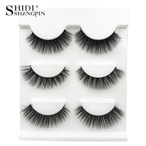 3 pairs natural false eyelashes fake lashes long makeup 3d mink lashes extension eyelash mink eyelashes for beauty #X11