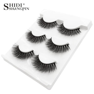3 pairs natural false eyelashes fake lashes long makeup 3d mink lashes extension eyelash mink eyelashes for beauty #X11