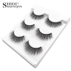 3 pairs natural false eyelashes fake lashes long makeup 3d mink lashes extension eyelash mink eyelashes for beauty #X11