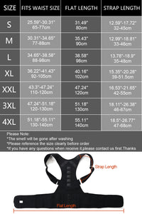Male/ Female Adjustable Magnetic Posture Corrector Back Brace