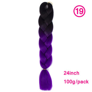 plecare 24inch Synthetic Jumbo Braid Hair 3.527lb/1 pc Pack Crochet Braiding Hair Extensions