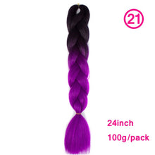 Load image into Gallery viewer, plecare 24inch Synthetic Jumbo Braid Hair 3.527lb/1 pc Pack Crochet Braiding Hair Extensions