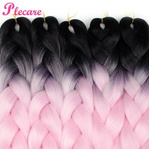 plecare 24inch Synthetic Jumbo Braid Hair 3.527lb/1 pc Pack Crochet Braiding Hair Extensions