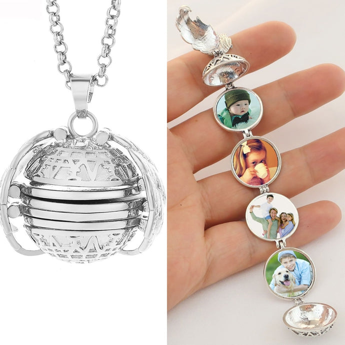 4 Photo memory pendant Locket Necklace