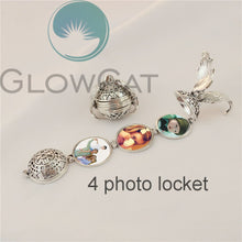 Load image into Gallery viewer, 4 Photo memory pendant Locket Necklace