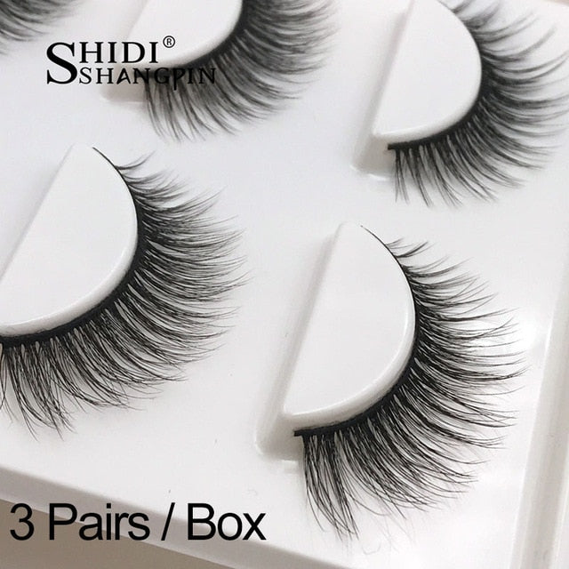 3 pairs natural false eyelashes fake lashes long makeup 3d mink lashes extension eyelash mink eyelashes for beauty #X11