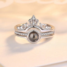 Load image into Gallery viewer, Rose Gold&amp;Silver 100 languages I love you Projection Ring Romantic Love Memory Wedding Ring Jewelry