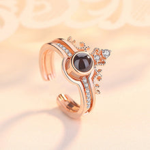 Load image into Gallery viewer, Rose Gold&amp;Silver 100 languages I love you Projection Ring Romantic Love Memory Wedding Ring Jewelry