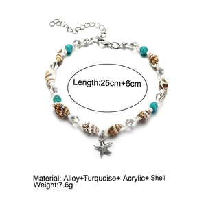Sea Turtles and other beach motifs foot anklets