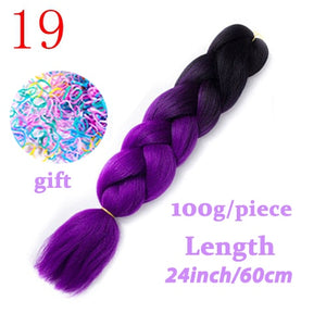 Braiding Synthetic Hair 88Colors Available 24Inch Crochet Blonde Hair For Women Extensions Jumbo Braids Hairstyles