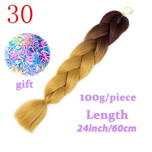 Braiding Synthetic Hair 88Colors Available 24Inch Crochet Blonde Hair For Women Extensions Jumbo Braids Hairstyles