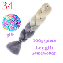 Load image into Gallery viewer, Braiding Synthetic Hair 88Colors Available 24Inch Crochet Blonde Hair For Women Extensions Jumbo Braids Hairstyles