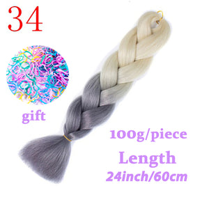 Braiding Synthetic Hair 88Colors Available 24Inch Crochet Blonde Hair For Women Extensions Jumbo Braids Hairstyles