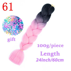 Braiding Synthetic Hair 88Colors Available 24Inch Crochet Blonde Hair For Women Extensions Jumbo Braids Hairstyles