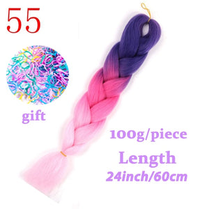 Braiding Synthetic Hair 88Colors Available 24Inch Crochet Blonde Hair For Women Extensions Jumbo Braids Hairstyles