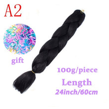 Load image into Gallery viewer, Braiding Synthetic Hair 88Colors Available 24Inch Crochet Blonde Hair For Women Extensions Jumbo Braids Hairstyles