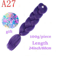 Load image into Gallery viewer, Braiding Synthetic Hair 88Colors Available 24Inch Crochet Blonde Hair For Women Extensions Jumbo Braids Hairstyles