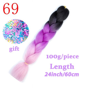 Braiding Synthetic Hair 88Colors Available 24Inch Crochet Blonde Hair For Women Extensions Jumbo Braids Hairstyles