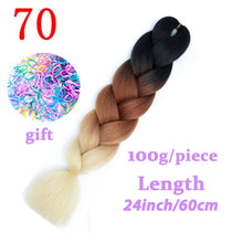 Load image into Gallery viewer, Braiding Synthetic Hair 88Colors Available 24Inch Crochet Blonde Hair For Women Extensions Jumbo Braids Hairstyles