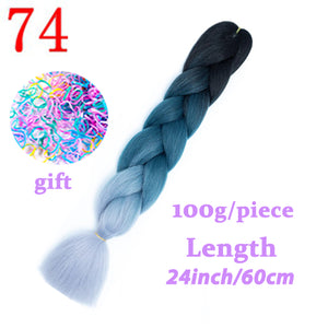 Braiding Synthetic Hair 88Colors Available 24Inch Crochet Blonde Hair For Women Extensions Jumbo Braids Hairstyles