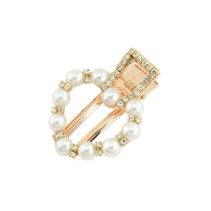 Woman elegant geometric pearl hairpins and hair clips