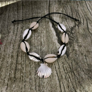 Vintage  Gold /silver shells, sequins and  beads anklet