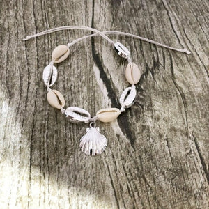 Vintage  Gold /silver shells, sequins and  beads anklet