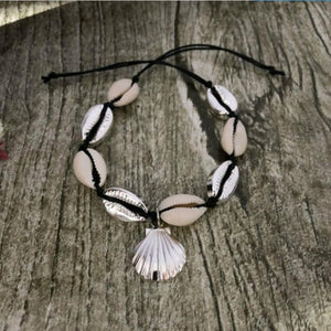 Vintage  Gold /silver shells, sequins and  beads anklet