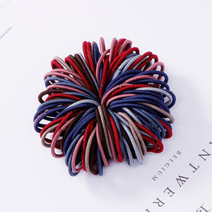 100PCS Candy Colors Nylon  Rubber Bands Safe Elastic Hair Bands Ponytail Holder Kids/woman Hair Accessories