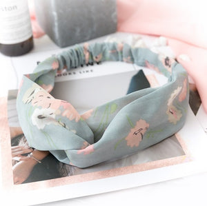 Vintage polyester knot elastic Headband