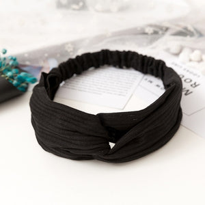 Vintage polyester knot elastic Headband
