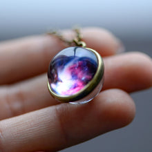 Load image into Gallery viewer, Galaxy Double Sided Pendant Necklace