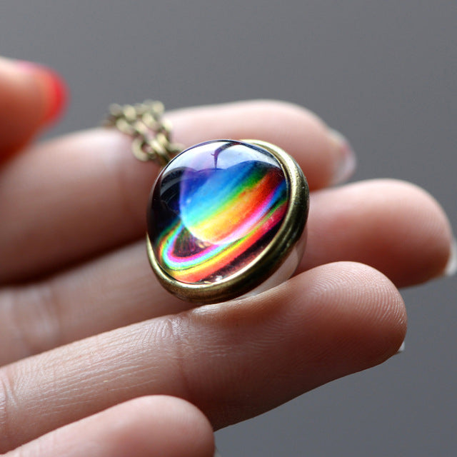 Galaxy Double Sided Pendant Necklace
