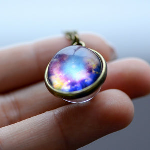 Galaxy Double Sided Pendant Necklace